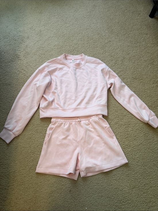 lululemon athletica Other - lululemon athletica Soft Pink Pullover & Elastic-Waist Shorts Set size 2